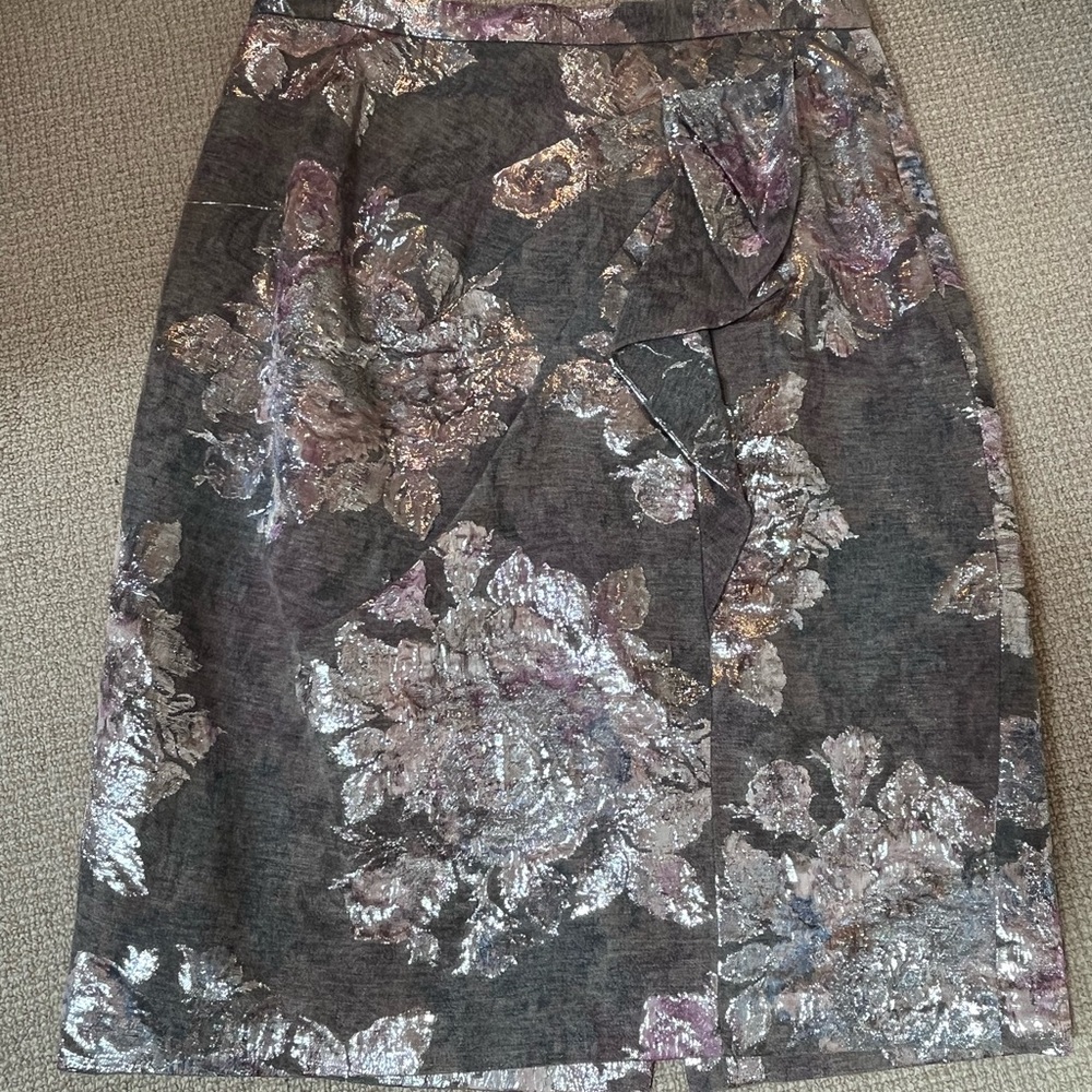 Floral Metallic Skirt